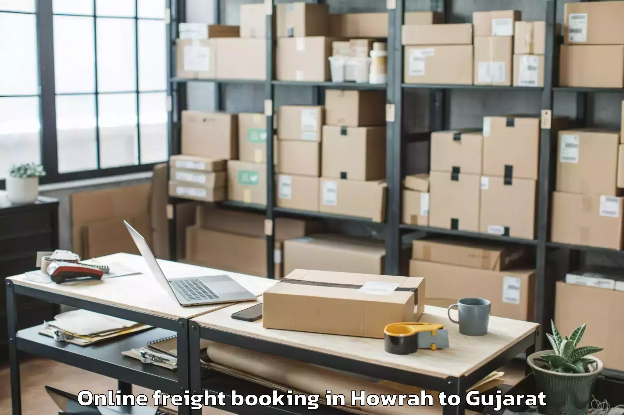 Book Howrah to Wankaner Online Freight Booking Online